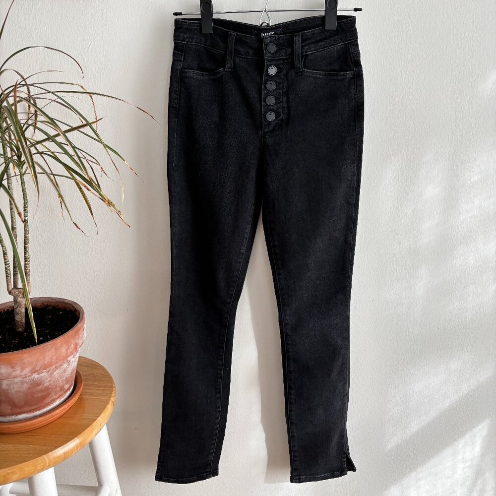 PAIGE hoxton ankle peg with front exposed buttons and side slits